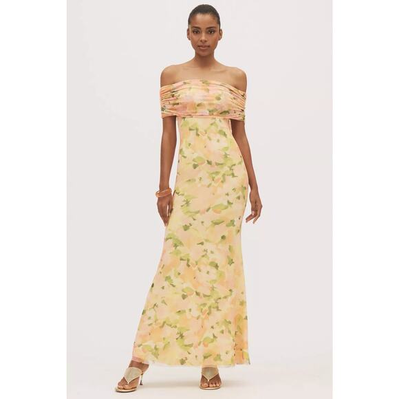 AFRM Mccall Off-The-Shoulder Mesh Maxi Dress - XS - Picture 2 of 5